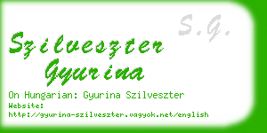 szilveszter gyurina business card